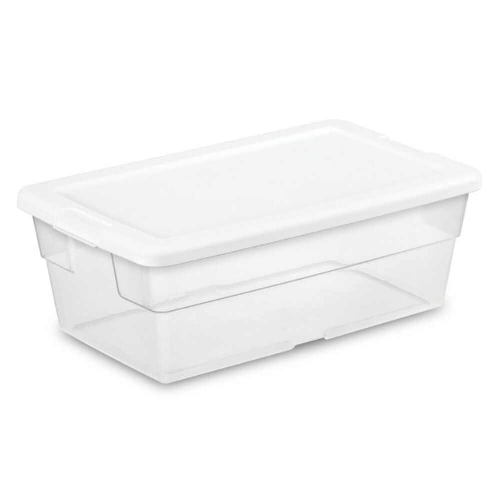 Lot of 5 Bins - Snaplock Plastic Storage Bins 6 Qt. 13.625 x 8.25 x4.75 Inches